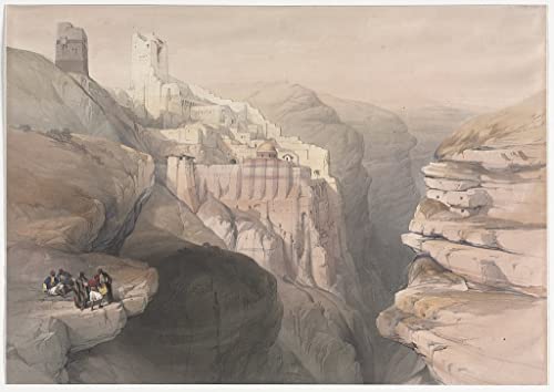 Poster Couvent de Saint Saba par David Roberts toile sans cadre 50x70 cm pour decoration murale