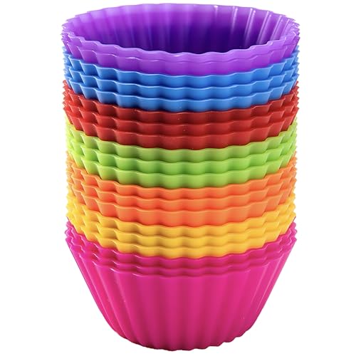 AVANA Große Wiederverwendbare Muffinformen aus Hochwertigem Silikon (20 Stück) Muffinförmchen BPA-Frei Cupcake Backförmchen Muffin Formen Muffinform 7 Farben