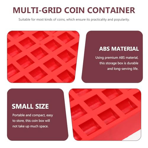2 cajas almacenadoras para monedas rojo miniatura 2