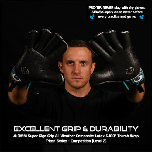 Image of Renegade GK R- GK Triton Specter Roll Cut (Size 8) Adult & Youth Goalie Gloves with Pro Finger Saves - Improve Ball Blocking - Soccer Goal Keeper Equipment - Mens, Womens, Junior, Kid - Not Gloves
