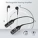 WallarGe Rechargeable Neckband Hearing Amplifier for Conversation or TV Watching, Digital Hearing Amplifier for Seniors Adults with Volume Control, Bluetooth Earphones for Seniors