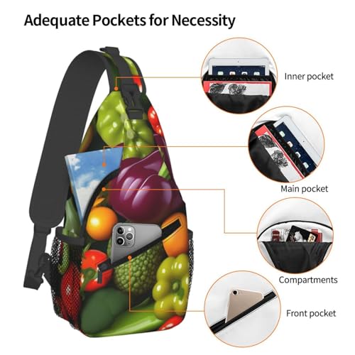 Mochila de hombro estampado de frutas y verduras para senderismo miniatura 4