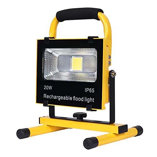 HENGMEI 20W LED Fluter Akku Baustrahler Arbeitsleuchte Strahler Flutlicht Scheinwerfer handlampe Campinglampe,KaltWeiß) - Image 4
