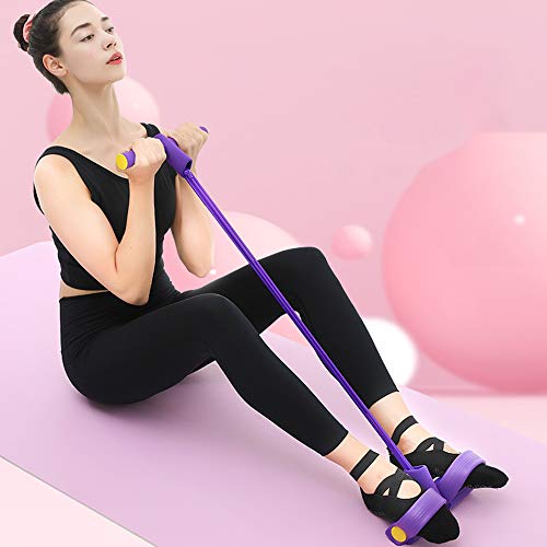 Andoer Fitness Pedal Puller Resistance Band 4 Tubes Elastic Rope Sit-up Pull-up Ombro Ombro Abdômen