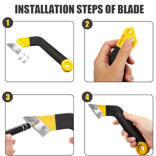 Grout Removal Tool System, Grout Hand Saw with 3 Pieces Backup Blades, Caulking Removal Tools Tile Grout Saw, Caulking Edge Kit, Tile Joint Cleaning Tool, Tile Caulk Finishing Tool - Image 4