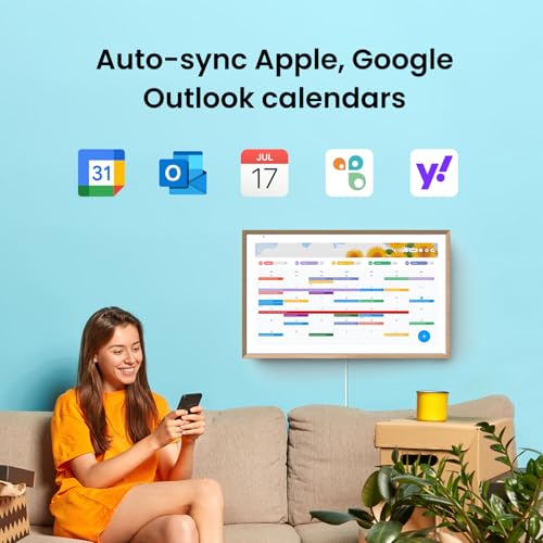 ApoloSign 15.6-inch Digital Calendar: Dual Mode Calendar with Google Play & Multi-calendar Sync, Electronic Planner & Chore Chart, Smart Touchscreen, Interactive Display for Family Schedules (Teak, 15.6") - Image 5