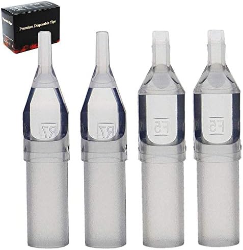 Disposable Tattoo Tips - Romlon 100pcs Professional Tattoo Tips Assorted for 3RL 5RL 7RL 9RL 3RS 5RS 7RS 9RS 5M1 7M1 9M1 11M1 13M1 Tattoo Needles Round Flat/Magnum Sterileze Plastic Tattoo Tips