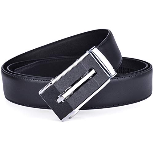 Image of Beltox Men Leather Belt w Slide Ratchet Interchangeable Buckle