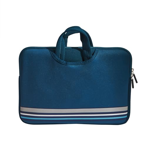 Image of Chumbak Teal Amusement Park Laptop Sleeve - 15 inch, Blue