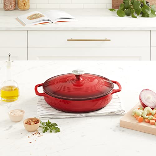 Lodge Ec3Cc43 Enameled Cast Iron Covered Casserole, 3-Quart, Island Spice Red #TOP6