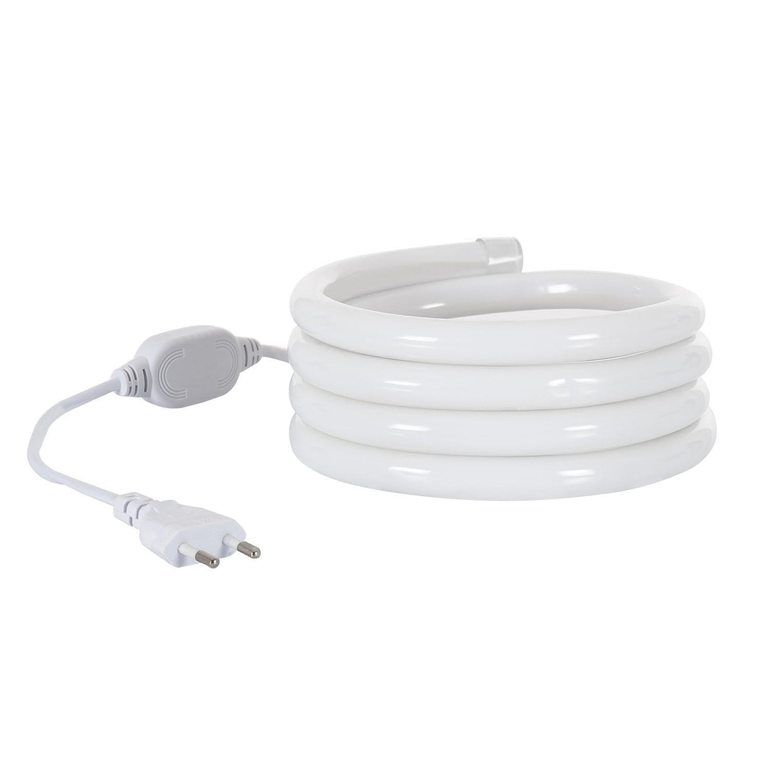 LEDKIA Striscia LED Neon Regolabile 220V Bianco Caldo Circolare 360 9W/m IP