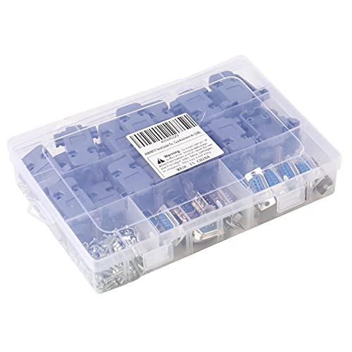 ANMBEST DB9 Solder Connector, 9PIN RS232 Terminal Adapter Breakout Board with Case Assortment Kit(10PCS Male + 10PCS Female)