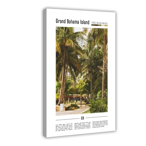 Leinwandposter 'Berühmte Landschaften aus der Karibik sind Grand Bahama-Insel', modernes Poster, Wandkunst, Dekordrucke, Gemälde, Wohnzimmer, Schlafzimmer, 50 x 75 cm