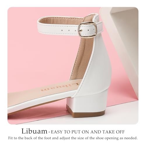 Girls fashion Sandals Heels Dress Pump Ankle Strap Open Toe Flower Girl Wedding Party for Little Big Kid3