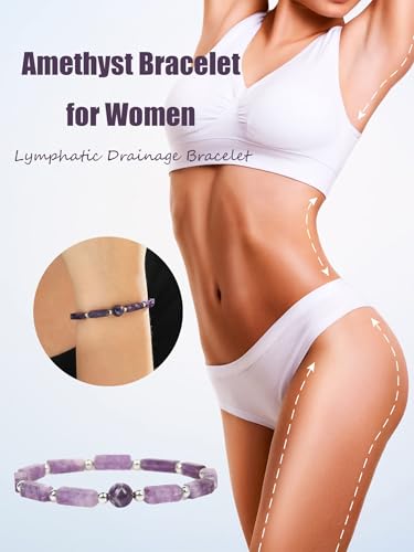 Harry and Henry Amethyst Bracelet for Women Purple Natural Beaded Energy Bracelets for Slimming Lymph Therapy Healing Crystal Bracelet Jewelry Gifts for Women Men2