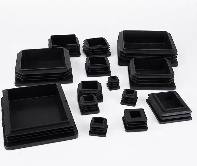 Rubber Pipe Cover,Plug Hole,8pcs Black Square Furniture Hardware Leg Tips Rubber Table Chair Leg Caps Replacement Tips Multipurpose Feet(60 * 60mm)