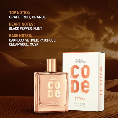 Image of WILD STONE CODE Terra Eau De Parfum For Men, 100Ml|Luxury Perfume With Long Lasting Smell For Classy, Mature And Sleek Personality|Premium Perfume For Men - Terra, Spray