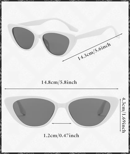 PLULON Retro Narrow Cat Eye Sunglasses for Women Men Vintage Sunglasses Womens Cat Eye Glasses Fun Retro Cateye Sun Glasses3