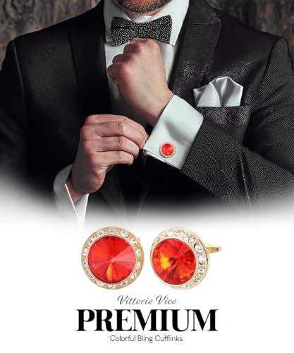 Large Bling Color Stone Cuff Links for Men – Tuxedo Suit Accessories, Cufflinks for Men2