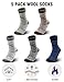 Yeblues 5 Pairs Thick Wool Socks Mens, Warm Winter Fuzzy Socks,Soft Wool Hiking Socks Men Moisture Wicking Boot Socks(size 12-17)