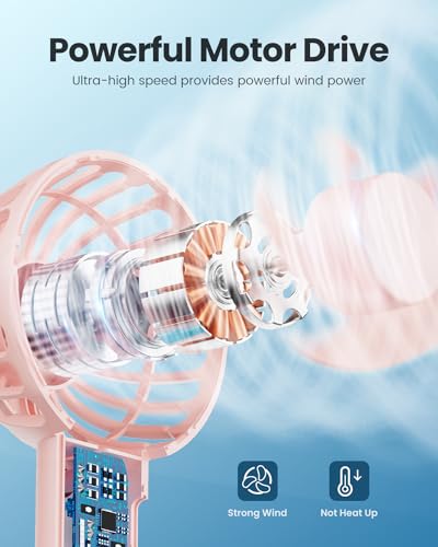 Gaiatop-Mini-Portable-Fan-Powerful-Handheld-Fan-Cute-Design-3-Speed-Personal-Small-Desk-Fan-with-Base-Lightweight-Makeup-USB-Rechargeable-Fan-for-Stylish-Girl-Women-Travel-Indoor-Outdoor-Pink