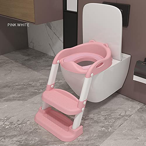 fdsfd Potty Training toiletbril met stappen baby peuter kind toilet training stoel gewatteerde stoel antislip brede… - Afbeelding 4