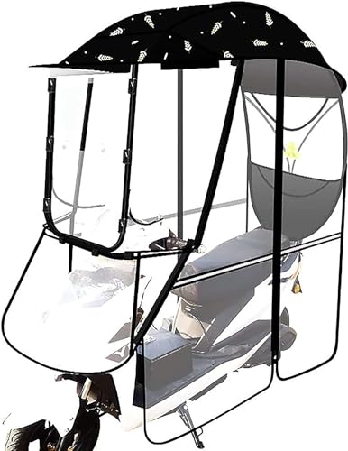 Paraguas Universal para Scooter de Motor Completamente Cerrado, Cubierta para la Lluvia, Parasol para Movilidad, toldo de Movilidad Plegable Impermeable ()