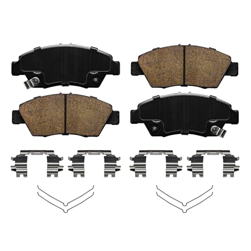 Image of Detroit Axle - Brake Kit for 2009-2013 & 2015-2020 Honda Fit, Front Ceramic Brake Pads Rear Semi-metallic Brake Shoes 2010 2011 2012 2016 2017 2018 2019 Replacement