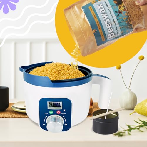 Kit de fabricação de velas com derretidor de cera elétrica (kit de fabricação de velas de cera de ab