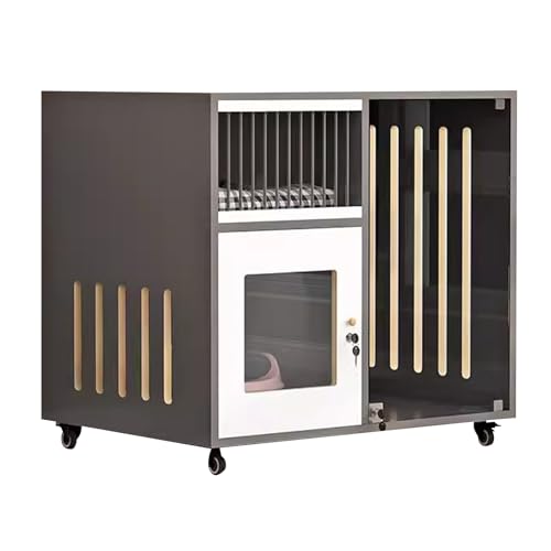 LYXXJRYBHD Wooden Cat House, Catio Indoor Cat Enclosure, Cat Cage, Thickened Design, Upgraded Casters, Easy to Assemble, for Small Animal(Gray,31.4in/80cm(No Wheels))