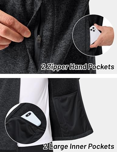 MAGCOMSEN Men's Fleece Jacket Lightweight Full Zip Jackets Casual Soft Warm Winter Coats Zip Up Sweater with Pockets4