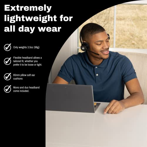 Discover Adapt 30 Long Range Dect Wireless Office Headset | Switch Between Single And Dual Speaker | Compatible With Polycom, Avaya, Yealink And 98% Of Corded Office Desk Phones Black #TOP1