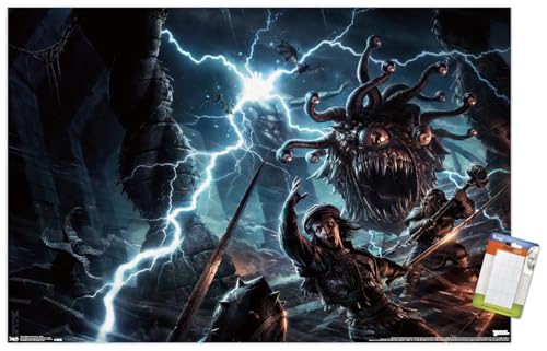 Poster Donjons et Dragons Battle 56x86 cm avec support pour éviter les plis