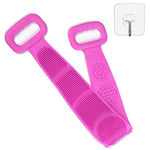 Silicone Back Scrubber, Back Scrubber for Shower Silicone Bath Body Brush 2020 New Easy to Clean Washer Exfoliating More Hygienic (31.5in/80cm, Purple)