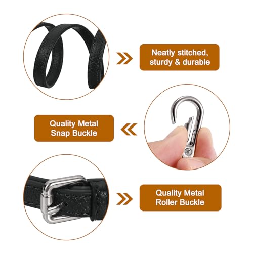 Image of uxcell Leather Bag Strap Replacement Adjustable Crossbody Bag Straps Conversion for Shoulder Bag Handbag Purse, Black, Silver Buckle