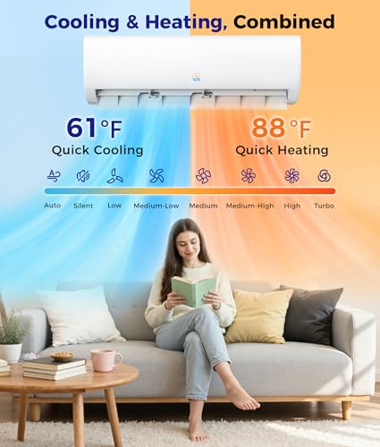 Image of Mini Split Air Conditioner - 18000 BTU Ductless Mini Split Ac /Heating System, 1250Sq.Ft, 208 /230V 21SEER2 Wifi Enabled Inverter, Split AC Unit with Precharged Heat Pump, R454B, Mother's Day