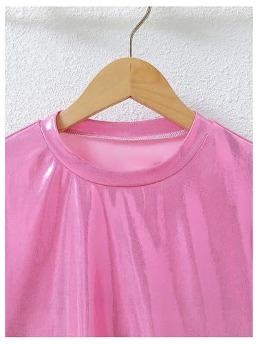 Floerns Girl's Short Sleeve T Shirts Crew Neck Streetwear Party Crop Tops3