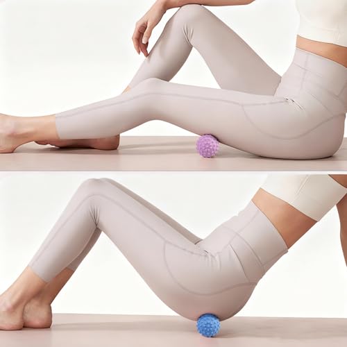 Image of WOVTE Massage Lacrosse Ball Set for Sore Muscles, Shoulders, Neck, Back, Foot, Body, Deep Tissue, Trigger Point, Muscle Knots, Yoga and Myofascial Release