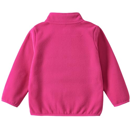 Image of Toddler Boys Girls Fleece Jacket Lightweight Fall Spring 2-12 Years | Soft Anti-Pilling Fleece, Easy Zip-Up, Hand-Warm Pockets, Windproof Stand Collar, Wear Alone or as Layer, Ideal for School