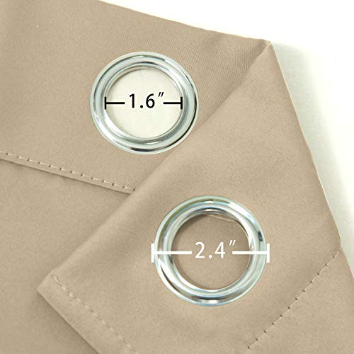 Image of LEMOMO Blackout Curtains 52 x 45 inch /Beige Curtains Set of 2 Panels /Thermal Insulated Room Darkening Bedroom Curtains