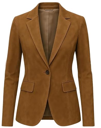 Brown Suede Blazer Women - One Button Blazer Women