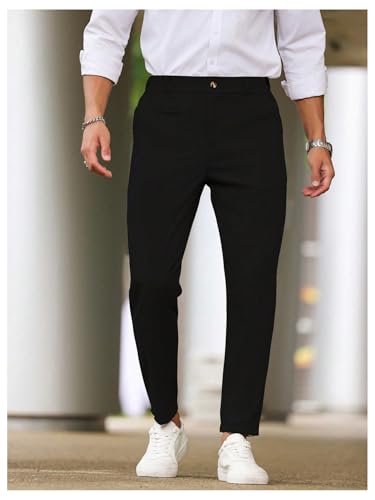 SOLY HUX Men's Work Suit Pants High Waisted Business Casual Dress Pants with Pocket Office Outfits4