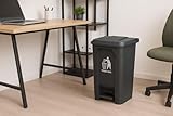 DUAS 30/50/80L Pedal Bin – Large Recycling & Rubbish Dustbin for Kitchen, Home & Office – Durable Plastic Waste Trash Bin with Foot Pedal & Lid (Black, 80L) - Image 4