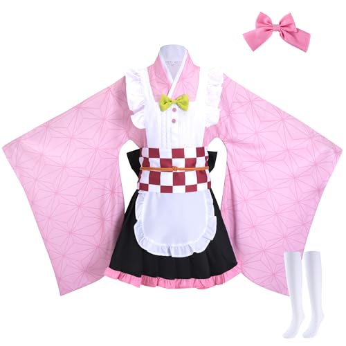 Cosplay Demon Slayer pour femme costume de maid style kimono pour Halloween