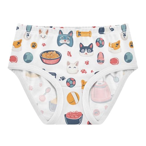ZZKKO Cartoon Pet Food Girls Underwear Toddler Panties for Girls Comfort Brief Size 8Y