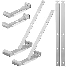 25 Sets 5" Aluminum Roof Gutter Hanger with Straps, Roof Gutters for Fixing Without Eaves, Strong Roof Gutter Support Solution