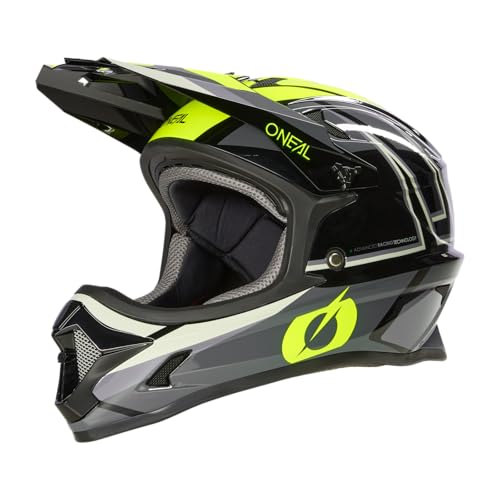 O'NEAL | Casco da Mountain Bike Fullface | MTB DH FR Freeride | Guscio in ABS, chiusura magnetica, supera gli standard di sicurezza EN1078 | Casco SONUS SPLIT V.23 | Adulto | Nero Giallo Neon | L