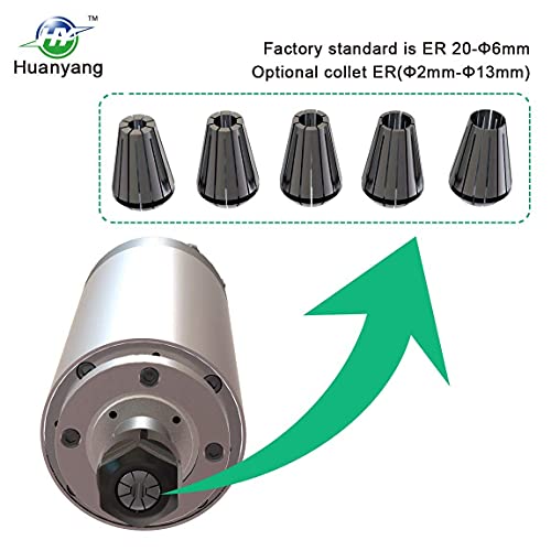 Huanyang Water Cooled Cnc Spindle Milling Motor 110V 2.2Kw 24000Rpm 400Hz Φ80Mm Er20 Collet For Engraving Machine #TOP3