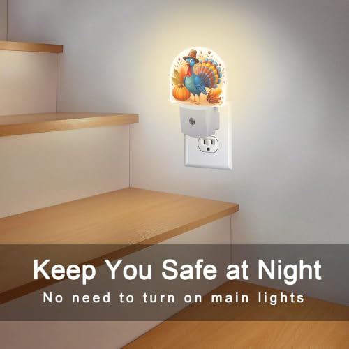 Image of Night Light, Dusk to Dawn Night Light Plug in, Fall Thanksgiving Turkey | Fall Thanksgiving Night Light for Kids,0.5w Energy Saving,Sleep Friendly,Nightlight for Hallway Stairway Kitchen Bedroom