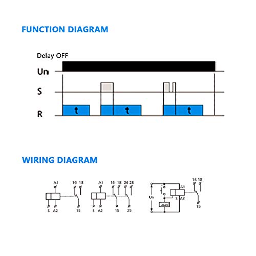 Off Delay Time Relay GRT8-B1 Mini Power Off Delay Time Relay Timer Relay DIN Rail Type for Electrical Appliance AC 220V